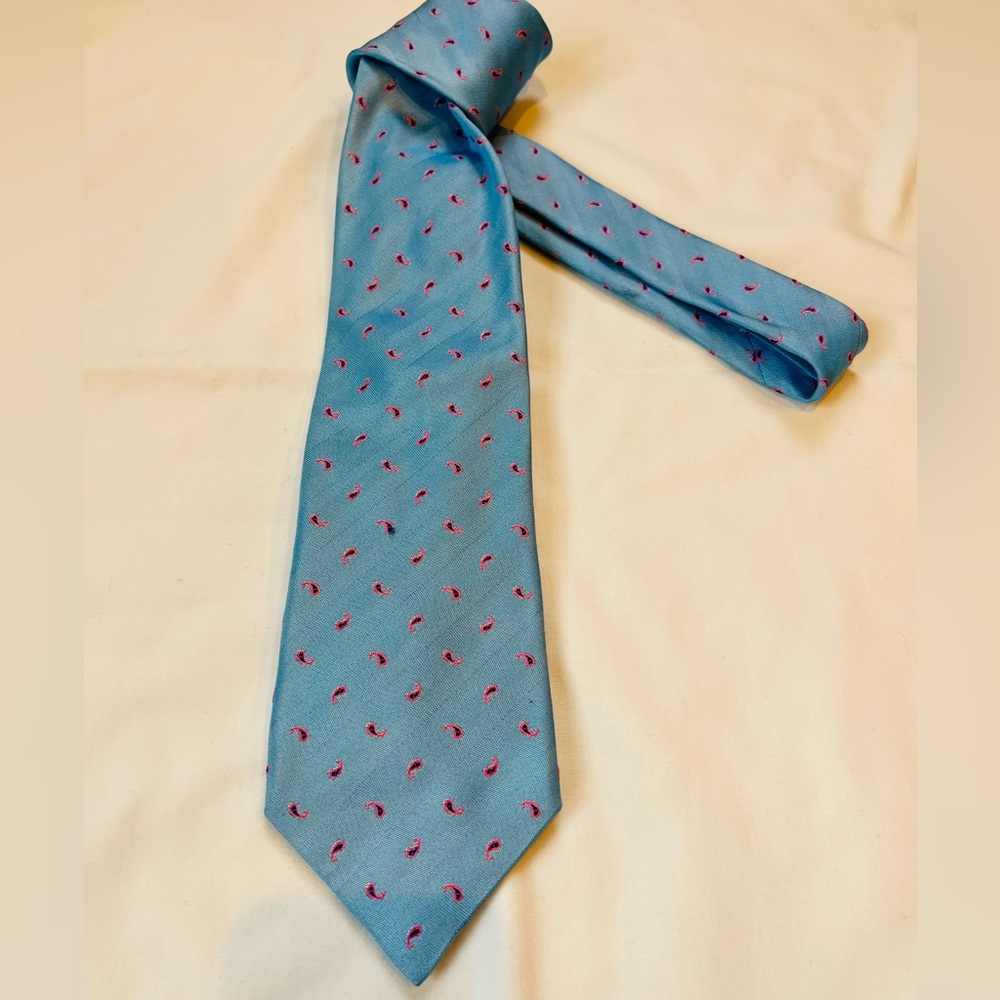 Dunhill Blue Tie with Pink design